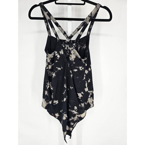 Killstar Womens Sz XXL Bodysuit Tank Top Black Gray Tie Dye Strappy - Picture 1 of 6
